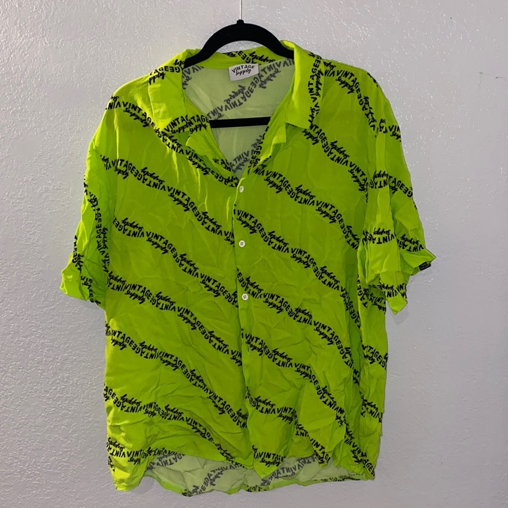 Psychedelic Neon Button Up